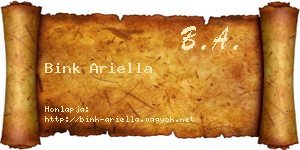 Bink Ariella névjegykártya